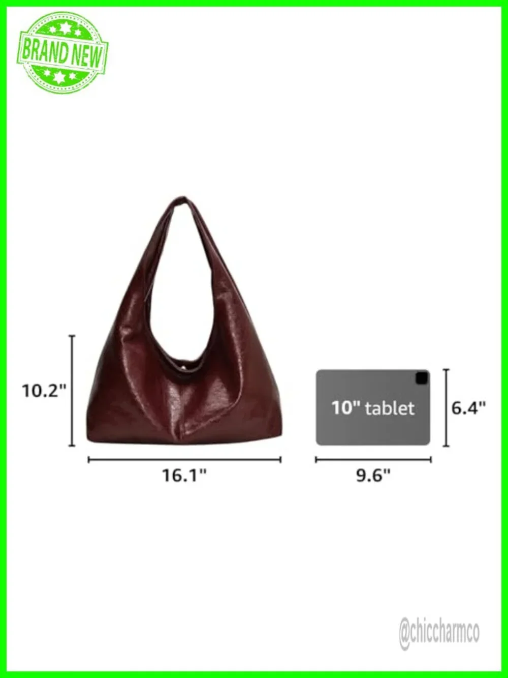 Large Slouchy Hobo Tote Faux Leather Shoulder Bag Work Tote